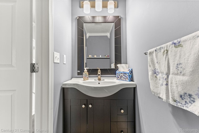 29520 Hunter St, Trenton, MI 48183 - bathroom featuring vanity and tasteful backsplash