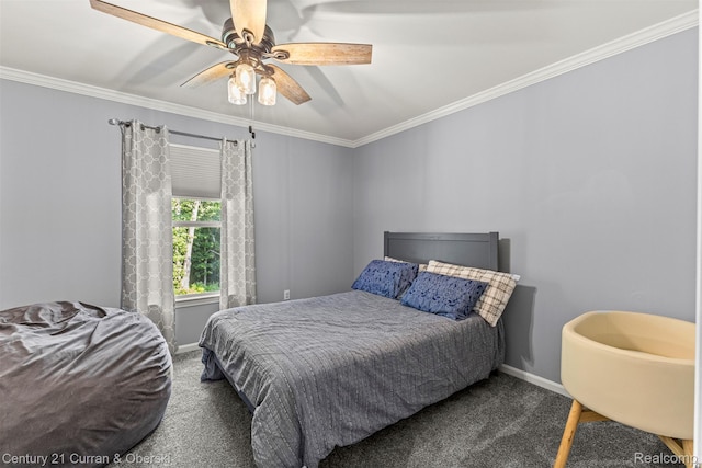 29520 Hunter St, Trenton, MI 48183 - bedroom featuring carpet floors, ornamental molding, and ceiling fan