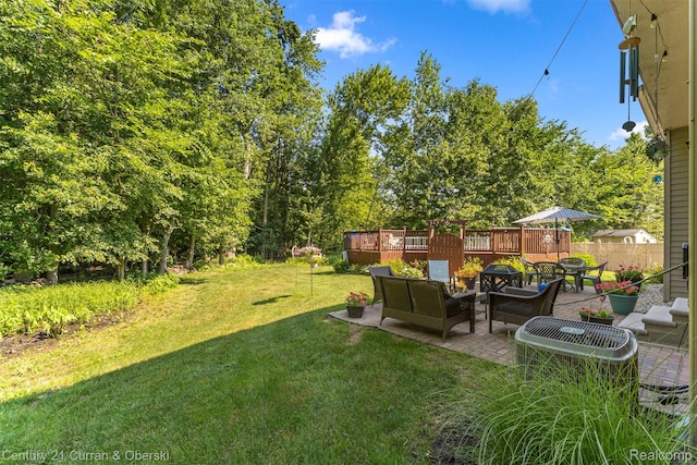 29520 Hunter St, Trenton, MI 48183 - view of yard with an outdoor hangout area, a patio, and a deck