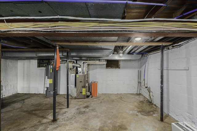 1211 S Jackson St, Jackson, MI 49203 - unfinished basement featuring water heater and heating unit