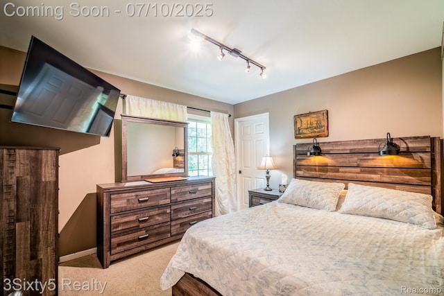 4375 Island Park Dr, Waterford, MI 48329 - carpeted bedroom featuring track lighting