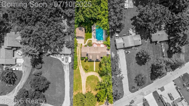 4375 Island Park Dr, Waterford, MI 48329 - aerial view of property's location featuring a pool and property boundaries highlighted