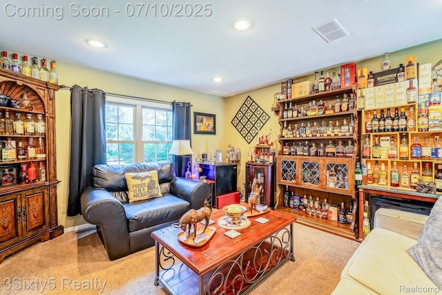 4375 Island Park Dr, Waterford, MI 48329 - living area featuring recessed lighting and a bar