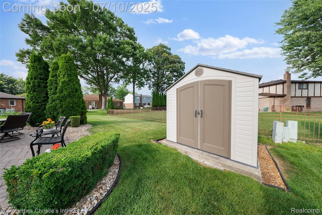 14125 Bangor Dr, Sterling Heights, MI 48313 - view of yard with a shed and a patio area