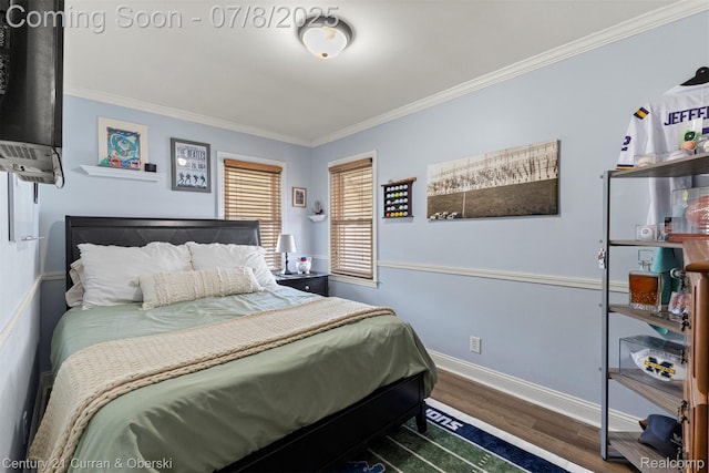 8960 Niver Ave, Allen Park, MI 48101 - bedroom featuring ornamental molding and wood finished floors