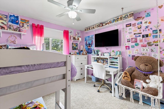 22031 Birch St, Woodhaven, MI 48183 - carpeted bedroom featuring ceiling fan