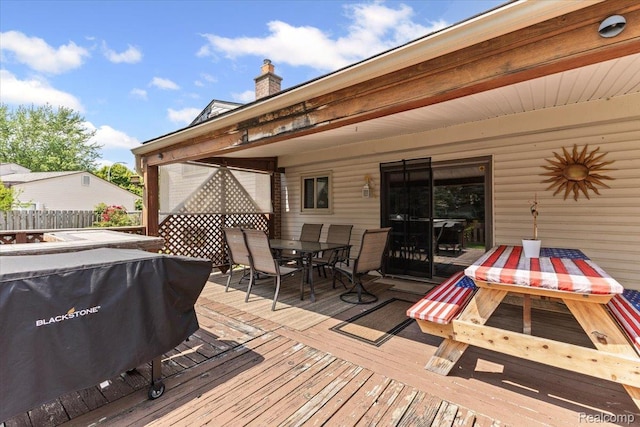 22031 Birch St, Woodhaven, MI 48183 - deck with outdoor dining space