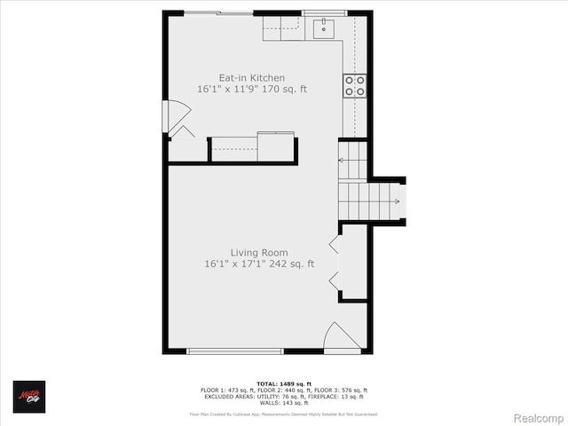 22031 Birch St, Woodhaven, MI 48183 - view of property floor plan