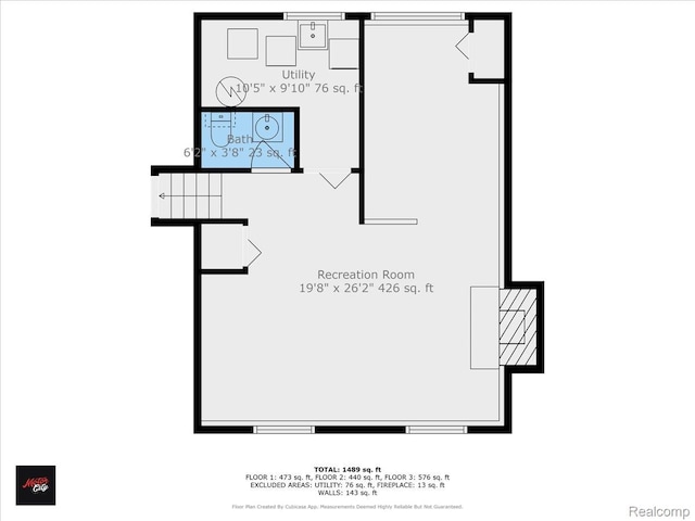22031 Birch St, Woodhaven, MI 48183 - view of property floor plan