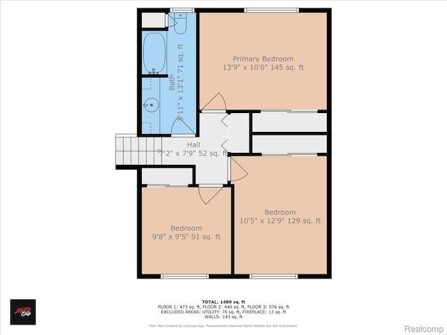 22031 Birch St, Woodhaven, MI 48183 - view of property floor plan