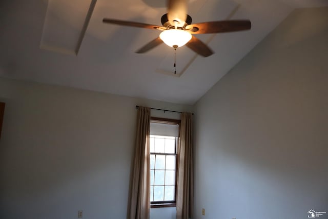 13578 Strasburg Rd, La Salle, MI 48145 - spare room featuring vaulted ceiling and a ceiling fan