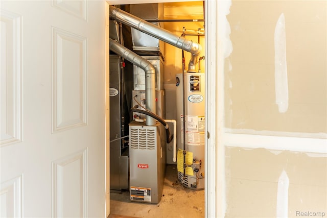 2165 Leighton Dr, Shelby Twp, MI 48317 - utility room featuring gas water heater