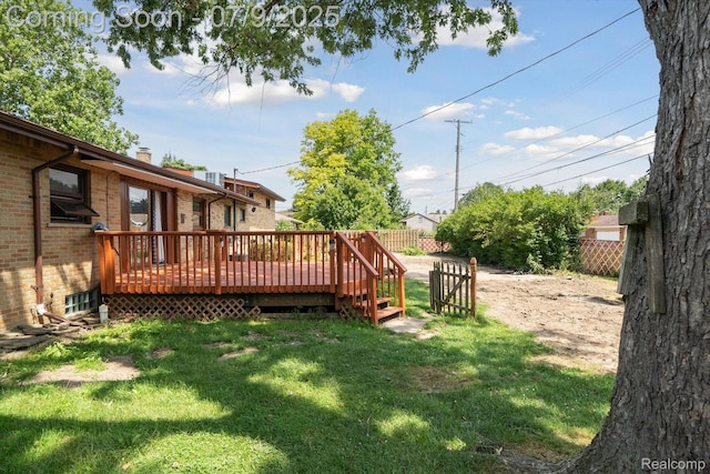 30590 Lorraine Ave, Warren, MI 48093 - view of yard with a wooden deck
