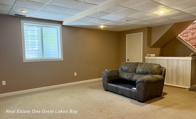 11540 Saddlebrook Cir, Freeland, MI 48623 - living area featuring carpet and a paneled ceiling