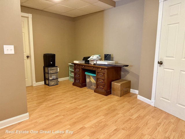 11540 Saddlebrook Cir, Freeland, MI 48623 - office space with light wood-type flooring and a drop ceiling