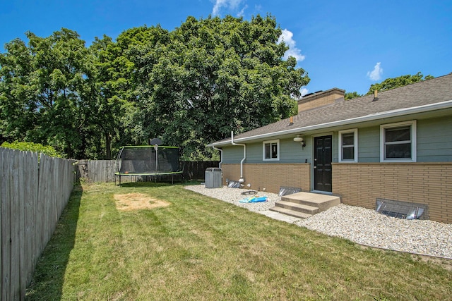 3715 Lancaster Dr, Kalamazoo, MI 49006 - fenced backyard featuring a trampoline