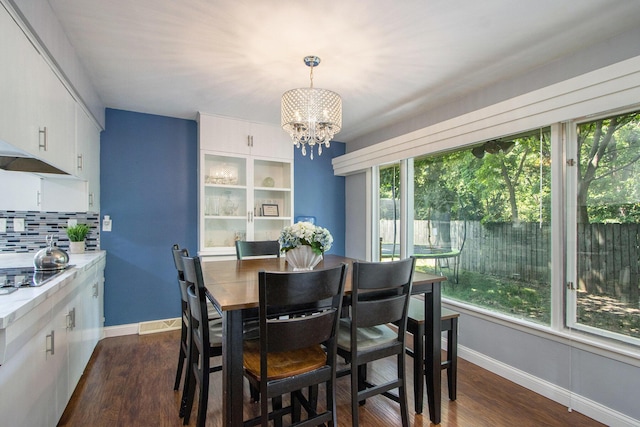 3715 Lancaster Dr, Kalamazoo, MI 49006 - dining area with plenty of natural light, a chandelier, and dark wood finished floors