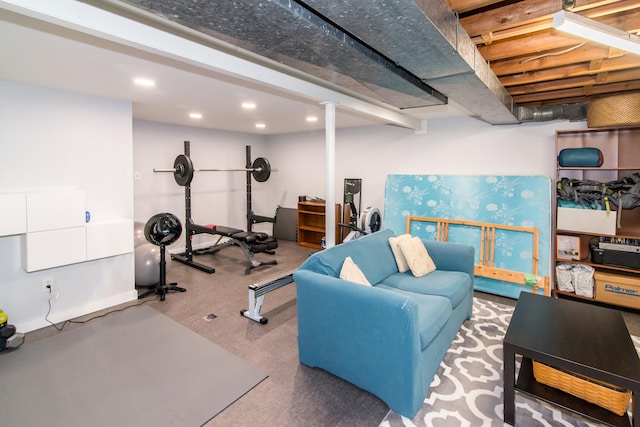 39079 Ross St, Livonia, MI 48154 - exercise area with carpet and recessed lighting