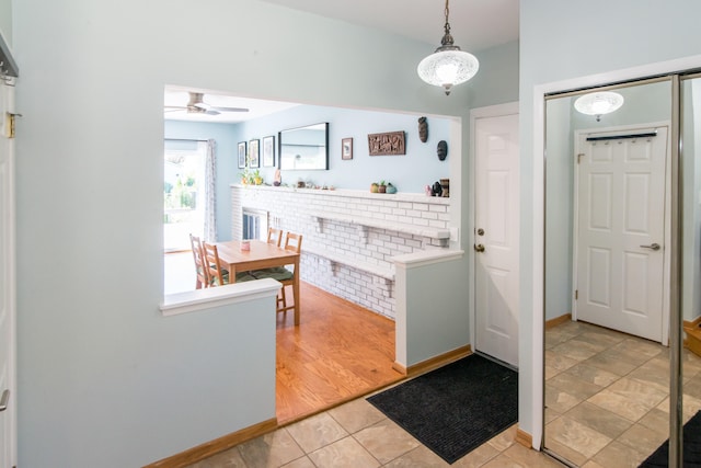 39079 Ross St, Livonia, MI 48154 - foyer featuring ceiling fan and light tile patterned floors