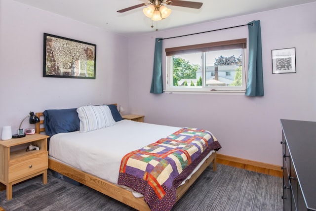 39079 Ross St, Livonia, MI 48154 - bedroom featuring dark wood finished floors and ceiling fan
