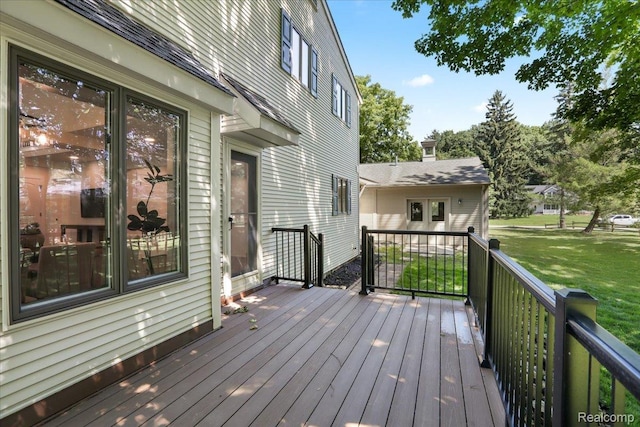 47043 Curtis Rd, Northville, MI 48168 - wooden terrace featuring a lawn