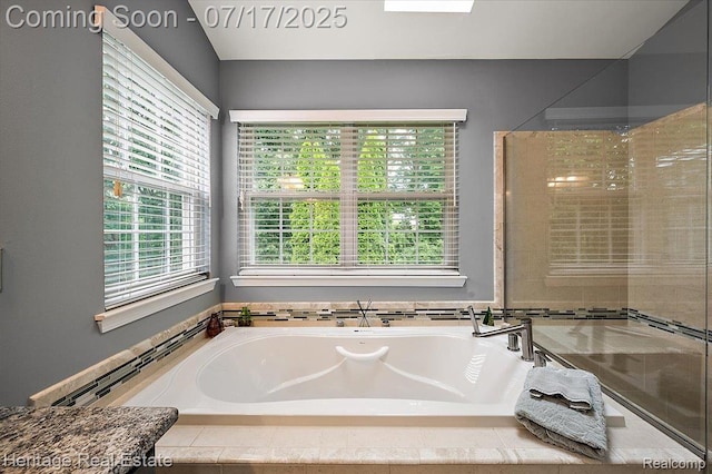 3066 Waldon Park Dr, Orion, MI 48359 - bathroom with a garden tub and healthy amount of natural light