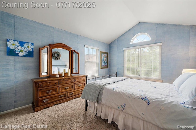 3066 Waldon Park Dr, Orion, MI 48359 - carpeted bedroom featuring lofted ceiling and baseboards