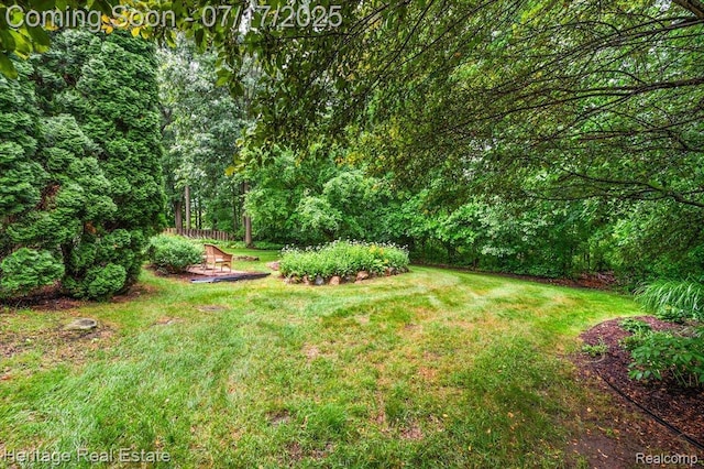 3066 Waldon Park Dr, Orion, MI 48359 - view of green lawn with a forest view