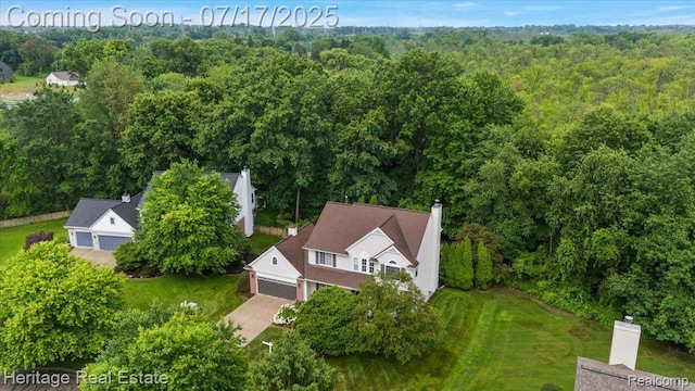 3066 Waldon Park Dr, Orion, MI 48359 - aerial view of a heavily wooded area