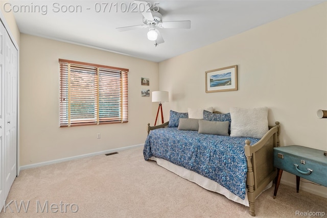 510 Roxbury Dr, Lake Orion, MI 48359 - carpeted bedroom with a closet and a ceiling fan