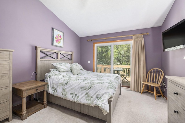 6177 Heathcross Dr, Hudsonville, MI 49426 - bedroom with access to outside, light colored carpet, and lofted ceiling