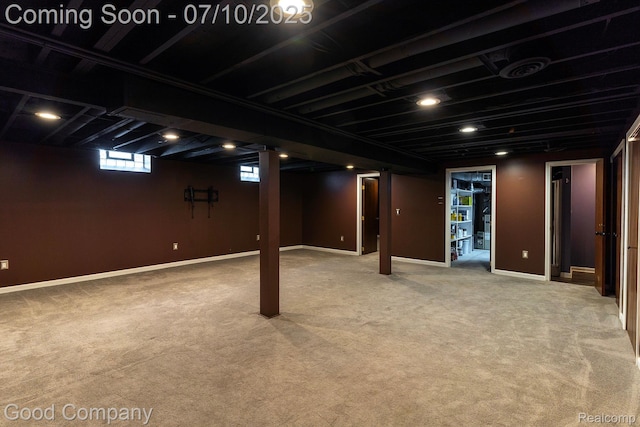 1432 N Custer Ave, Clawson, MI 48017 - basement with carpet flooring