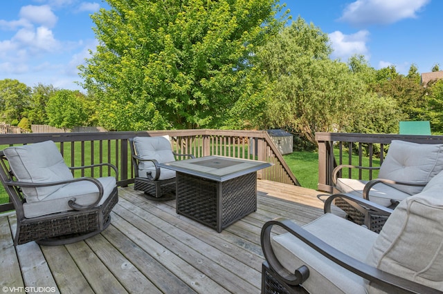 6044 Wabash Ln, Stevensville, MI 49127 - wooden terrace featuring a yard