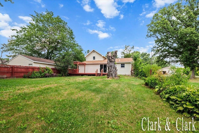 139 W Grand Ledge Hwy, Sunfield, MI 48890 - rear view of property featuring a wooden deck