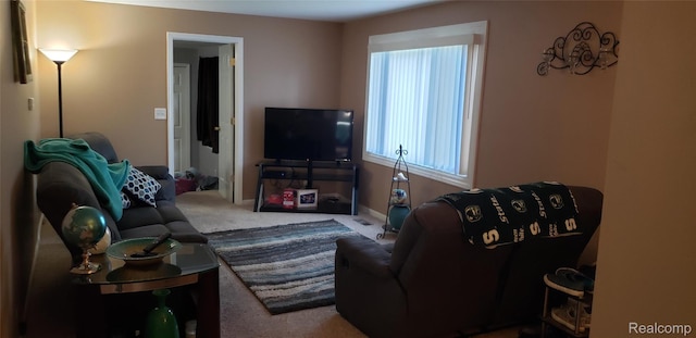 507 Main St, Fenton, MI 48430 - living area with carpet flooring and baseboards