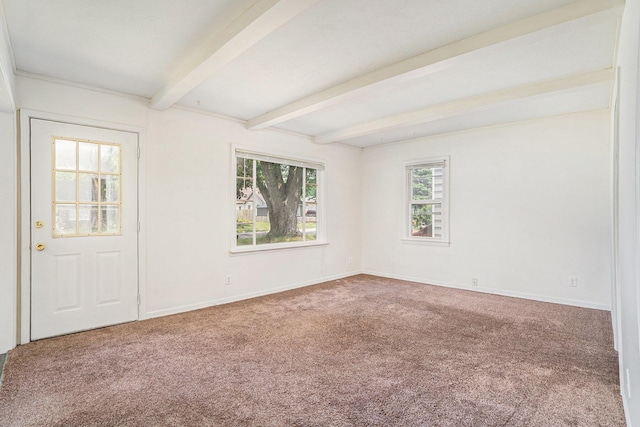 340 Nora St SE, Grand Rapids, MI 49548 - empty room featuring carpet floors and beamed ceiling