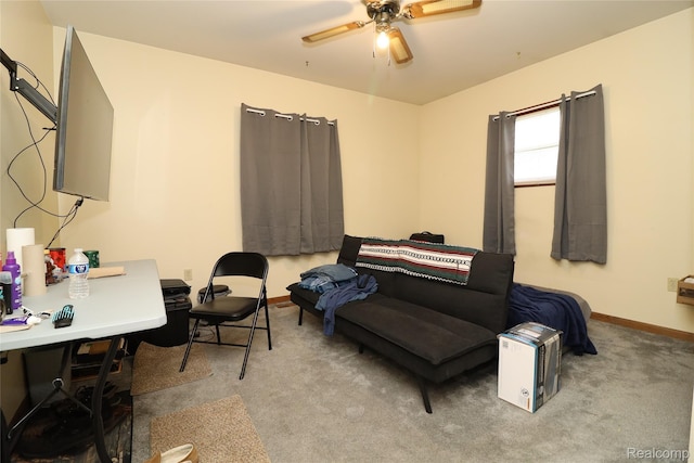 6500 Cooper St, Taylor, MI 48180 - bedroom with light carpet, a desk, and a ceiling fan