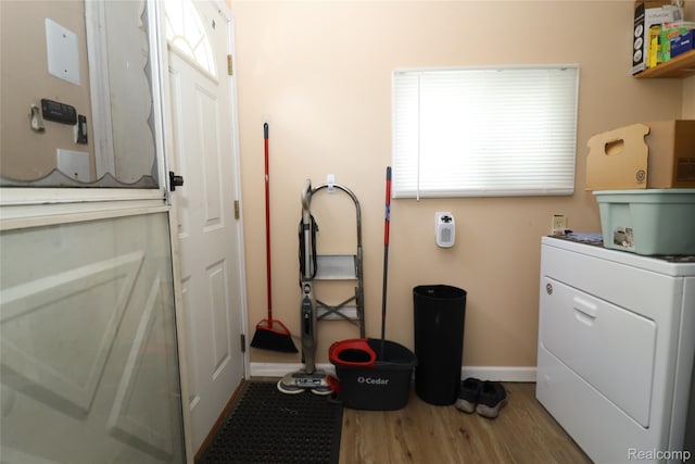 6500 Cooper St, Taylor, MI 48180 - washroom with washer / clothes dryer and wood finished floors