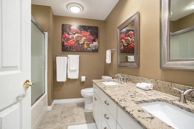 106 Kingsbury Ct, Battle Creek, MI 49015 - full bath featuring double vanity and bath / shower combo with glass door