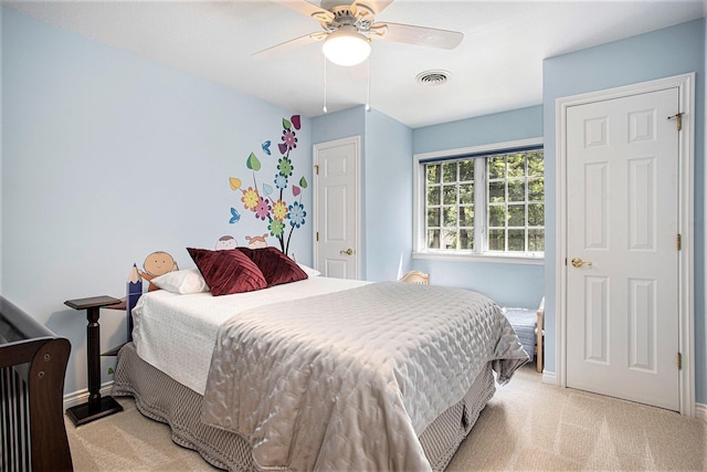 106 Kingsbury Ct, Battle Creek, MI 49015 - bedroom with light carpet and ceiling fan