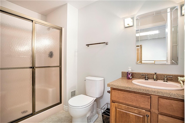 106 Kingsbury Ct, Battle Creek, MI 49015 - bathroom featuring a stall shower, vanity, and tile patterned floors