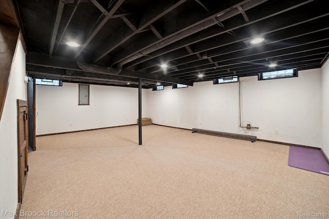 6810 Killarney Dr, Troy, MI 48098 - below grade area featuring electric panel and carpet flooring