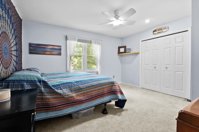 6794 Brickleton Ct, Portage, MI 49024 - carpeted bedroom featuring a closet and ceiling fan