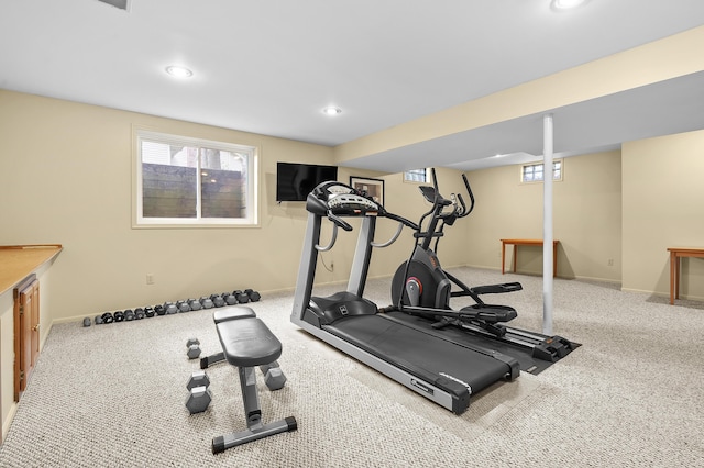 6794 Brickleton Ct, Portage, MI 49024 - workout room with carpet flooring and recessed lighting
