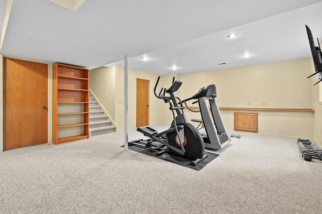 6794 Brickleton Ct, Portage, MI 49024 - exercise room with carpet and recessed lighting