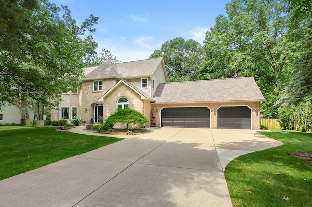 6794 Brickleton Ct, Portage, MI 49024 - view of front of home with brick siding, driveway, an attached garage, and roof with shingles