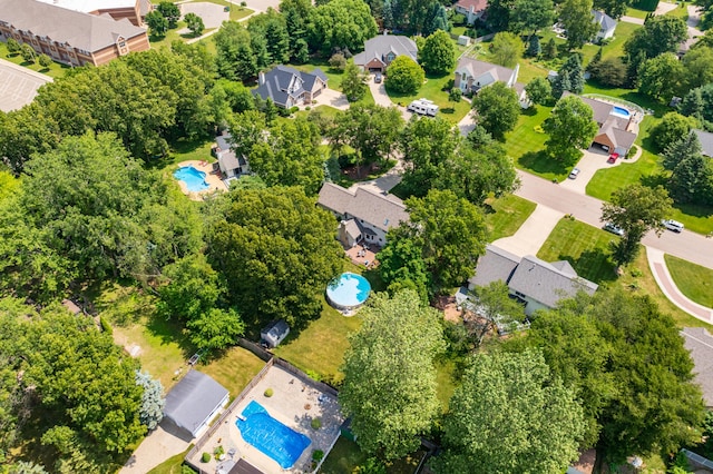 6794 Brickleton Ct, Portage, MI 49024 - aerial perspective of suburban area featuring a pool area