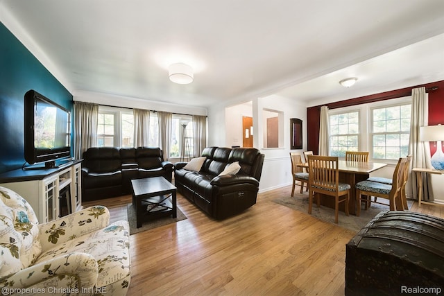 30160 Marshall St, Southfield, MI 48076 - living room featuring wood finished floors and plenty of natural light