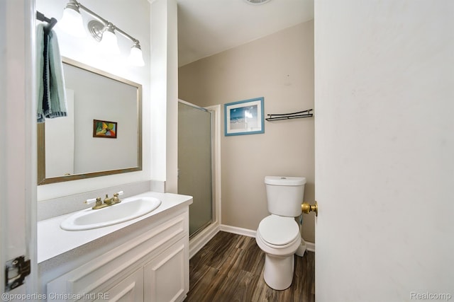 30160 Marshall St, Southfield, MI 48076 - full bath featuring vanity, a shower stall, and wood finished floors