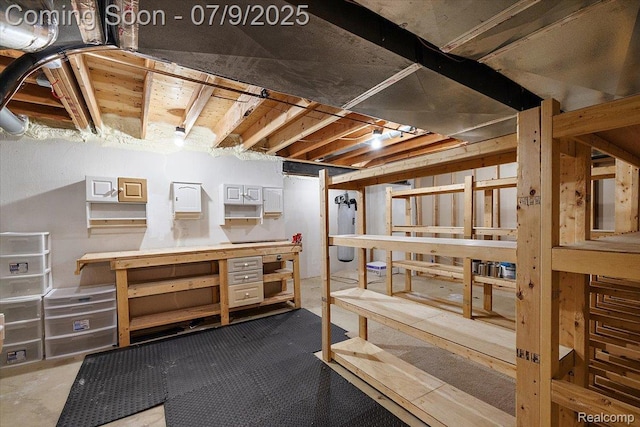 6591 Tree Knoll Dr, Troy, MI 48098 - unfinished basement with a workshop area